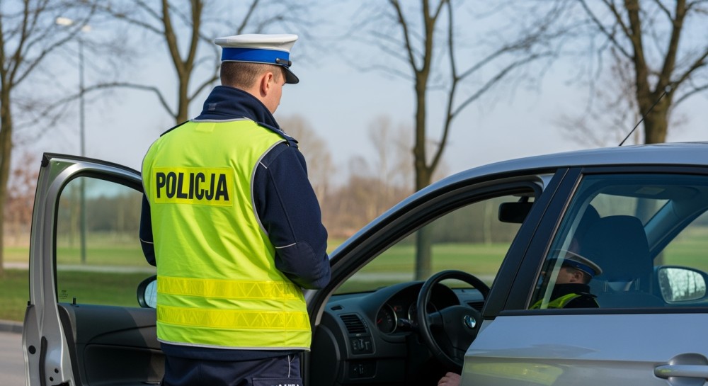 Pijany kierowca Audi z nieodśnieżonym autem zatrzymany przez policję